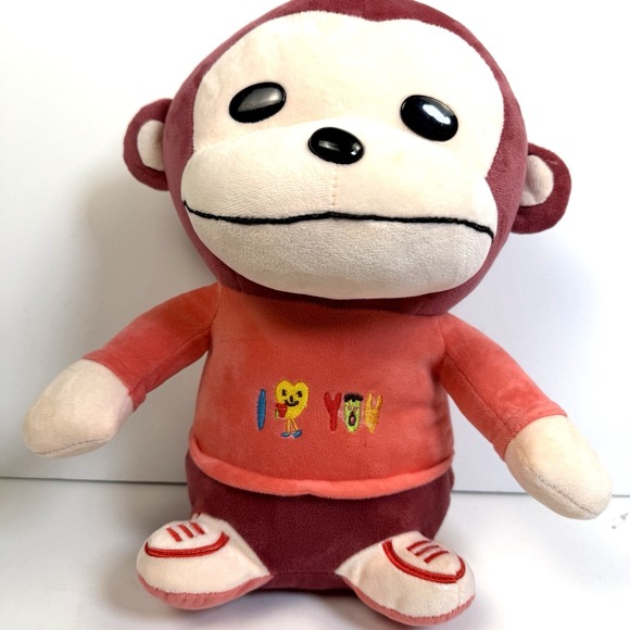 The Unbranded Brand Other - Unbranded Monkey Plush Stuffed Animal I Love You Pink Large Soft Toy 13"